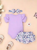 Newborn Baby Girl Clothes Infant Summer Shorts Set Ruffle Romper Fruit Butterfly Cute Baby Clothes Summer Outfits Set 0-18 Months, for Outdoor