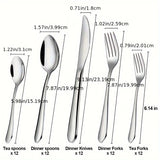 Elegant 72-Piece Silverware Set, Stainless Steel Flatware Set for 12 Guests - Comprehensive Cutlery and Serving Utensils Set, Dishwasher Safe