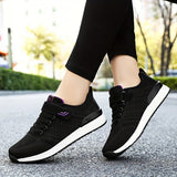 Women's Breathable Mesh Running Shoes - Lightweight, Non-Slip Sole for Casual & Walking, Fashionable Solid Color, Soft Bottom, New Model