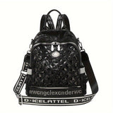 Fashion Sequin Women's Backpack - PU Leather, Large Capacity Casual Daypack with Adjustable Straps, Zip Closure, Polyester Lined, Solid Color, Guangzhou - Versatile Travel and School Bag