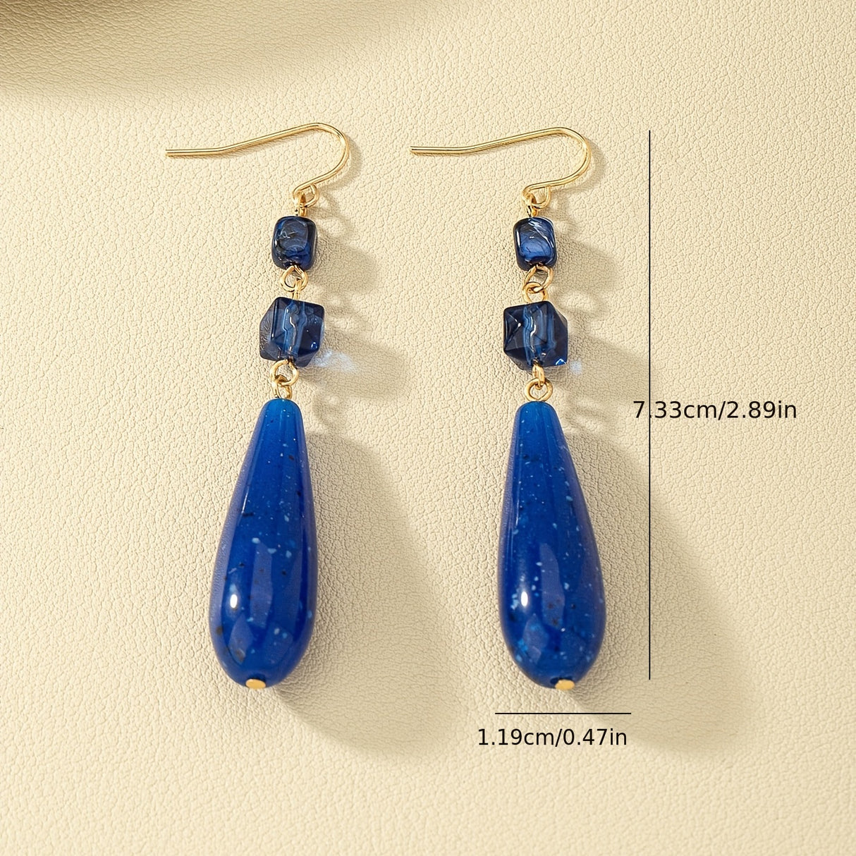 Vintage Long Water Drop Shape Drop Earrings Elegant Acrylic Hook Earrings