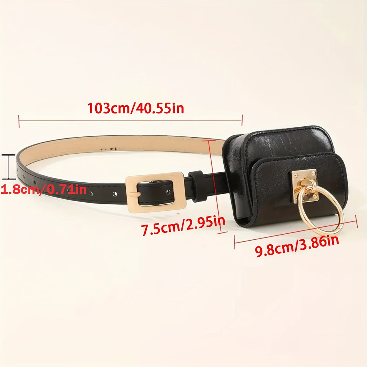 Womens Stylish Black PU Belt Bag - Trendy Crossbody & Waist Purse - Versatile Fanny Pack, Evening Clutch, Mini Handbag - Detachable, Adjustable, Secure - Fashion Accessory for Chic Style