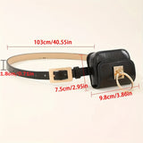 Womens Stylish Black PU Belt Bag - Trendy Crossbody & Waist Purse - Versatile Fanny Pack, Evening Clutch, Mini Handbag - Detachable, Adjustable, Secure - Fashion Accessory for Chic Style
