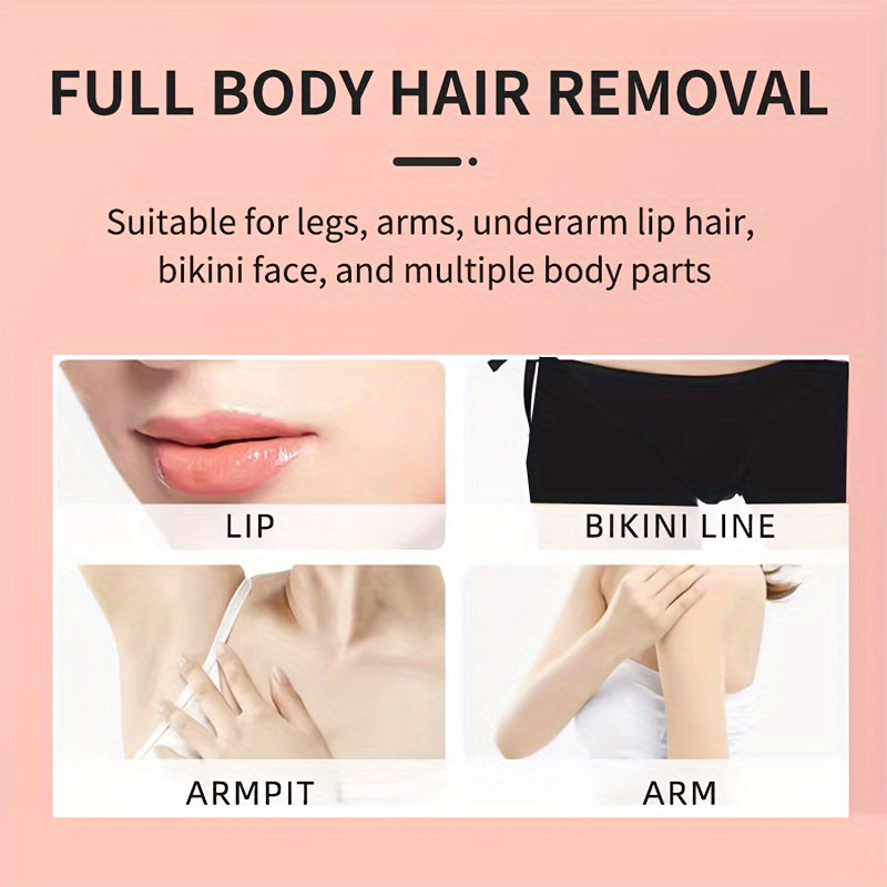 4-in-1 Painless Womens Hair Epilator - Ultimate Grooming Kit for Armpit, Bikini, Leg, Pubic Areas - Electric Razor, Trimmer, Clipper, Shaver for Effortless Smoothness