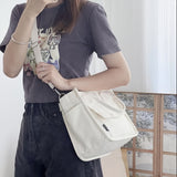 Mini Canvas Tote Bag With Top Handle, Multi Pockets Crossbody Bag, Portable Lunch Box Storage Bag