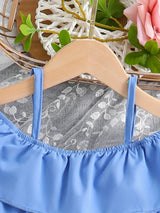 Girls Ruffle Cami Romper Belt Off Shoulder Elegant Summer Spring Autumn Kids Clothes