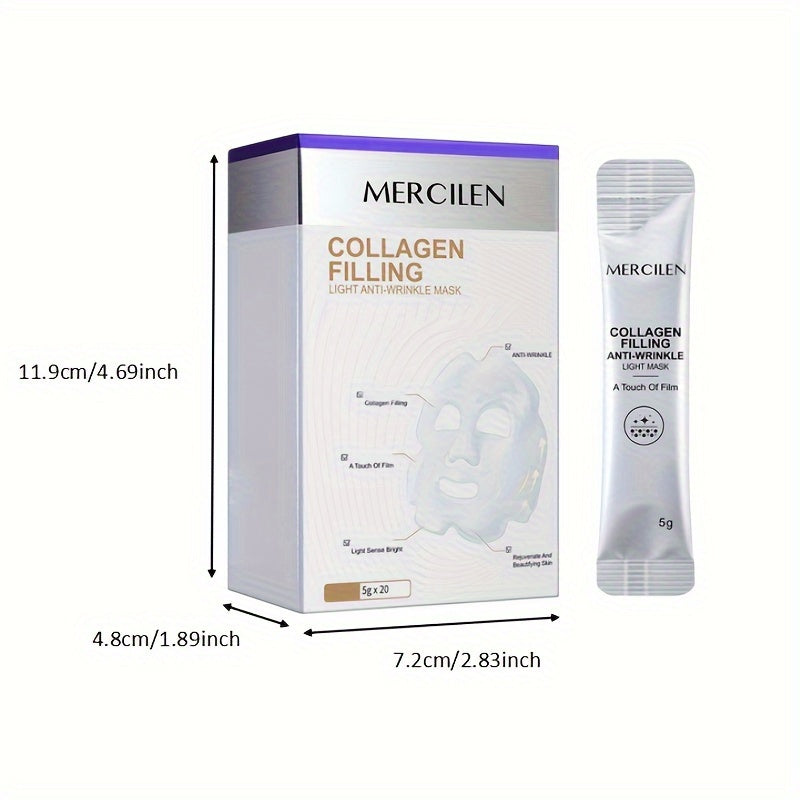 20pcs 5g COLLAGEN Deep Moisturizing Filling Mask, Replenishes Skin Moisture, Firming And Tightening Face Skin