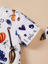 3pcs Baby Girl 1st Halloween Clothes Ruffle Sleeve T Shirt Top+Polka Dot Short+Headband Witch Costume Outfits