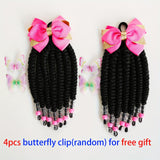 2pcs Delicate Kids Ponytail Extensions, Braids With Beads, Sweet Hair Extension With Elastic Tie, Twist Ponytails With Hair Bows Butterflies, Cute Pigtail, Beautiful Wig For Girls Casual Leisure Party Supplies, Gift Stage Per