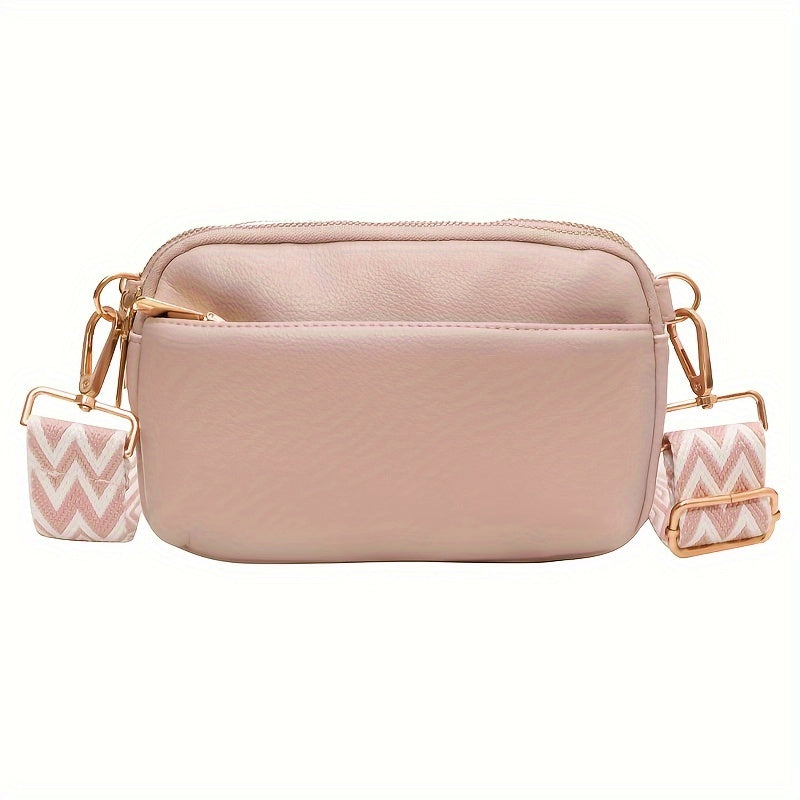Mini Crossbody Bag For Women, Square Purse With Wide Shoulder Strap, Stylish PU Leather Shoulder Bag