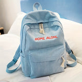 Personalized Embroidered Name Corduroy Backpack, School Bag