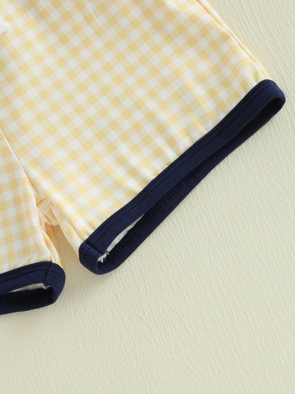 Toddler Boys Summer Outfits Letter Duck Embroidery Round Neck Short Sleeve T-Shirts Plaid Elastic Waist Shorts 2pcs Clothes Set, for Outdoor
