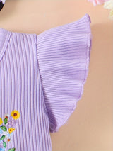 Baby Girl Clothes Newborn Short Sleeve Ruffle Romper Short Jeans Pants Leporad Infant Outfits 3pcs
