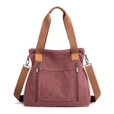 Vibrant Geometric Canvas Tote Bag - Lightweight, Foldable, Casual Messenger Bag for Women - Perfect for Daily Use, Polyester Lining, and Unisex Design