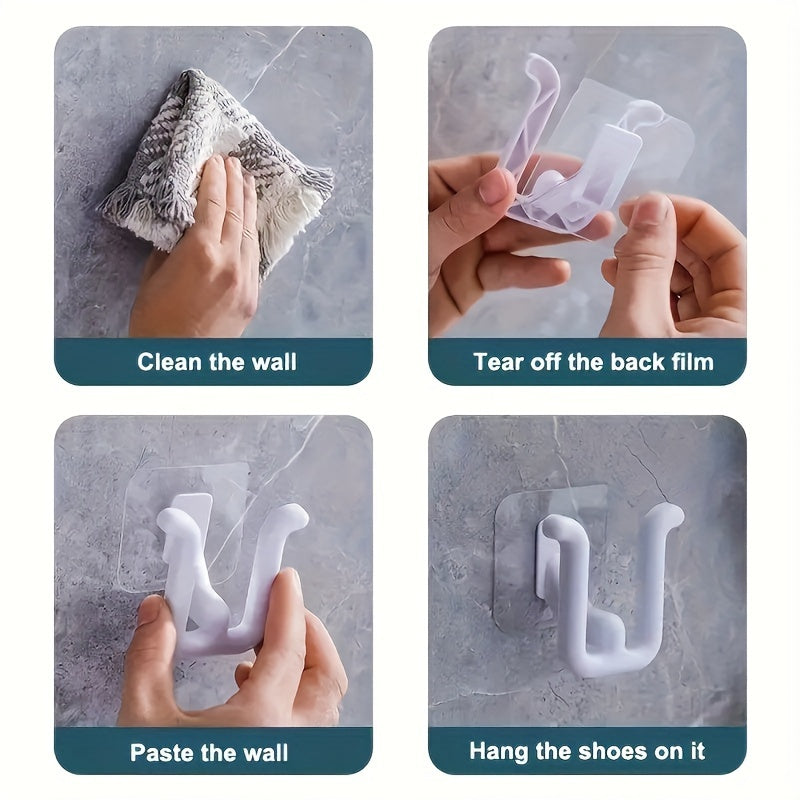 Space-Saving Wall-Mounted Storage Rack for Bathroom Essentials - Easy Install, No Drilling Required, Durable Plastic