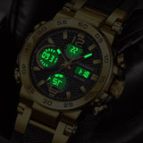 Fashion Casual Men's Watch with Multiple Color Choices. Electronic Dual Display Glowing Multi-Functional Chronograph Watches. Suitable for outdoor camping