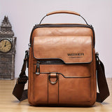 Men'S Authentic Leather Messenger Bag Vintage Style Business Handbag