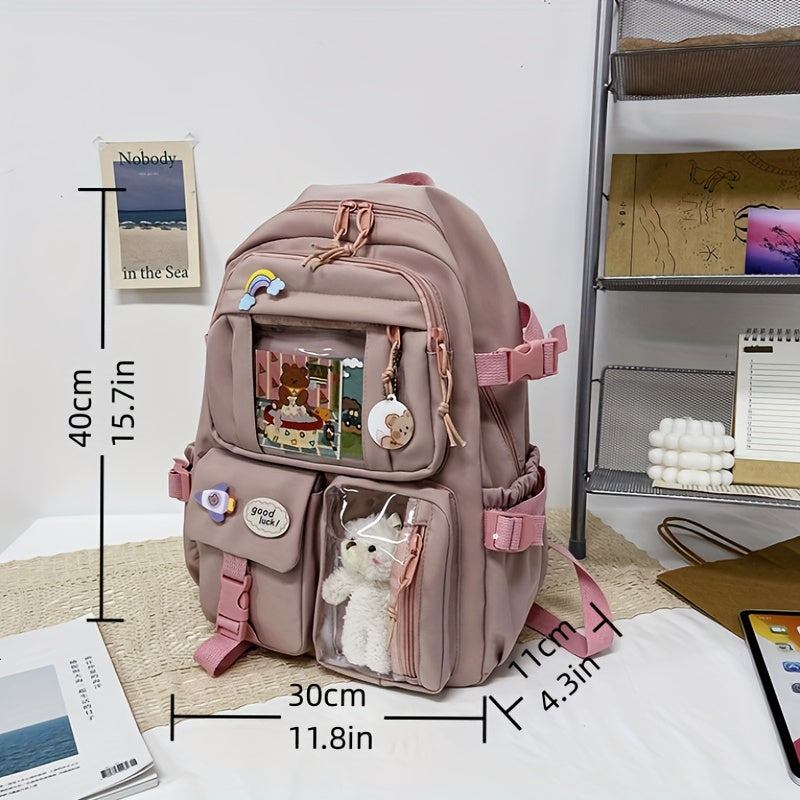 Laptop Backpacks 15.6 Inch School Bag College Backpack Large Travel Daypack Kawaii Bookbags for Teens Girls Women Students