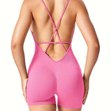 [Sexy Backless Romper Shorts] Sexy Backless Jeni Scrunch Butt Romper Shorts - Form Fitting Bodysuits For Women Body Shaper Workout Jumpsuits