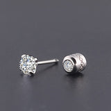 1 Pair Titanium Steel Earrings For Men, Clean Zircon Earrings Jewelry