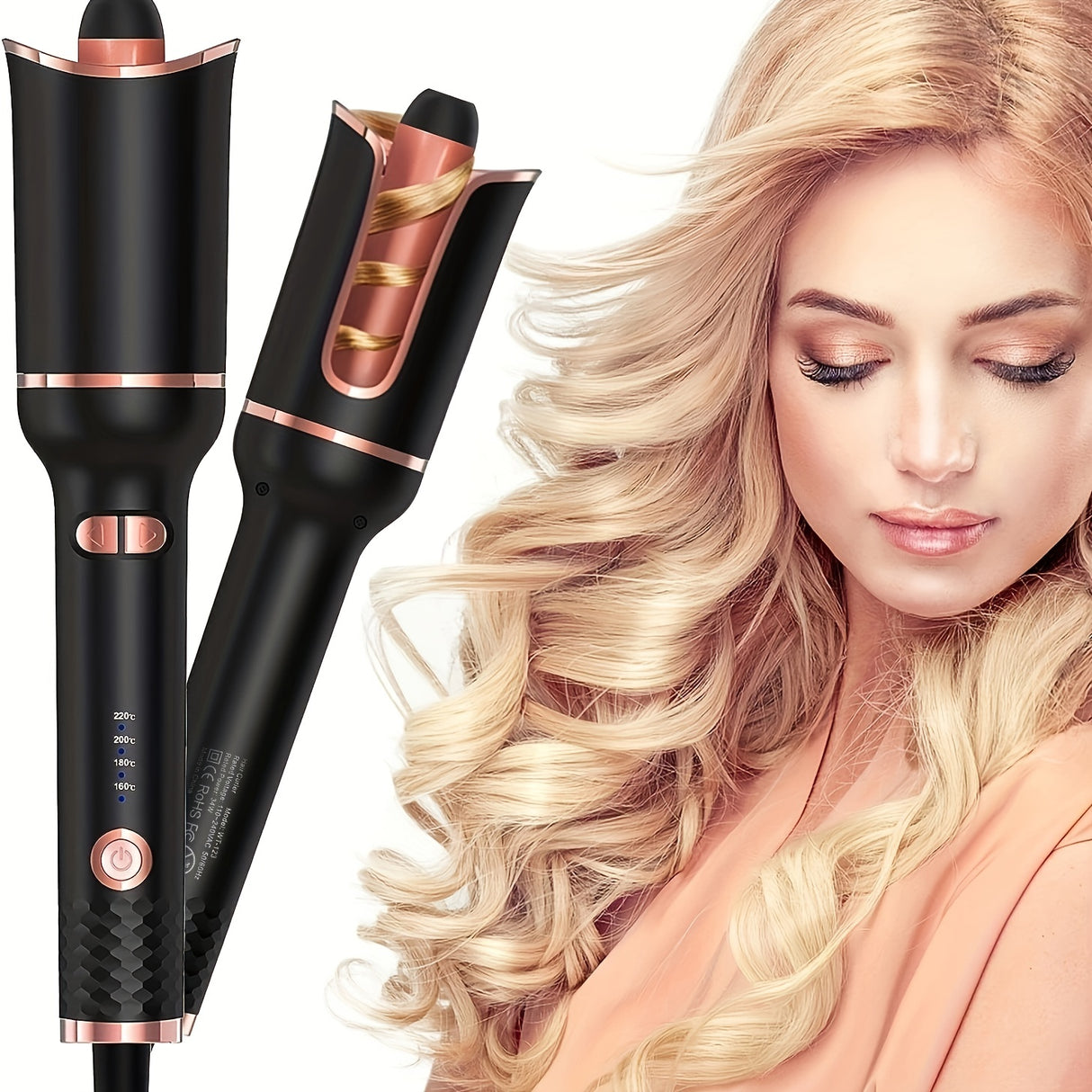 Ceramic Auto Hair Curler | Fast-Heating Rotating Wand | Efficient Styling Tool | Ideal Unisex Gift | US Plug
