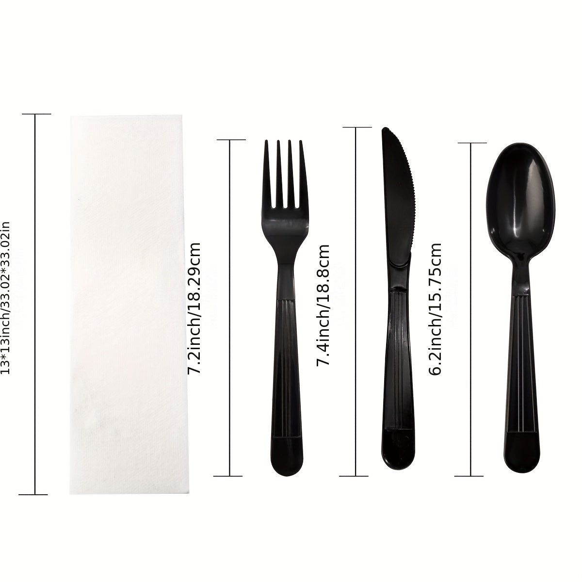 100 Packs Plastic Silverware Packets with Pepper, Salt & Napkin, White Plastic Cutlery Sets Individually Wrapped Cutlery, Disposable Heavy-Duty Utensils Sets, for Delivery, Cafeterias, Restaurants