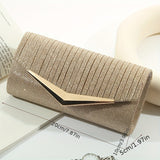 Sequin Ruched Evening Bag, Metal Decor Flap Prom Purse, Glitter Clutch Bag For Wedding Party Best Gifts for Carnaval