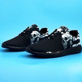 Mens Punk Skull Trendy Running Shoes - Lightweight, Breathable, Comfy, and Stylish for Spring and Summer, Perfect for Halloween and Casual Outdoor Activities