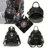 Fashion Sequin Women's Backpack - PU Leather, Large Capacity Casual Daypack with Adjustable Straps, Zip Closure, Polyester Lined, Solid Color, Guangzhou - Versatile Travel and School Bag