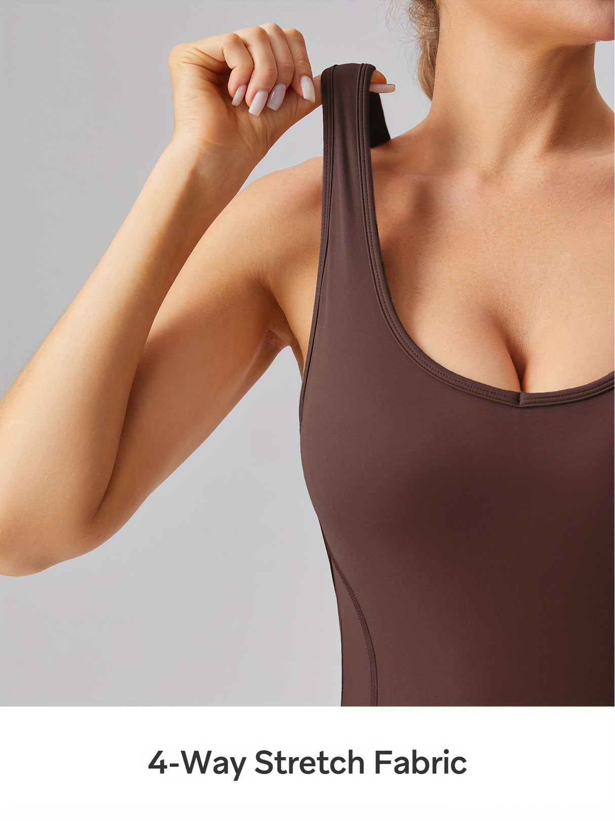 [Removable Padded Bra Workout Jumpsuits] Women Workout Fashion Flare Sleeveless Jumpsuits with Removable Padded Bra Hight Stretch Sportswear for Outdoor Activities (Black Brown Linen Dark blue)