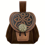 Mid-Century Style Embossed Belt Bag For Men, Viking Vintage Style Renaissance Portable Waist Bag, Coin Purse Dice Bag