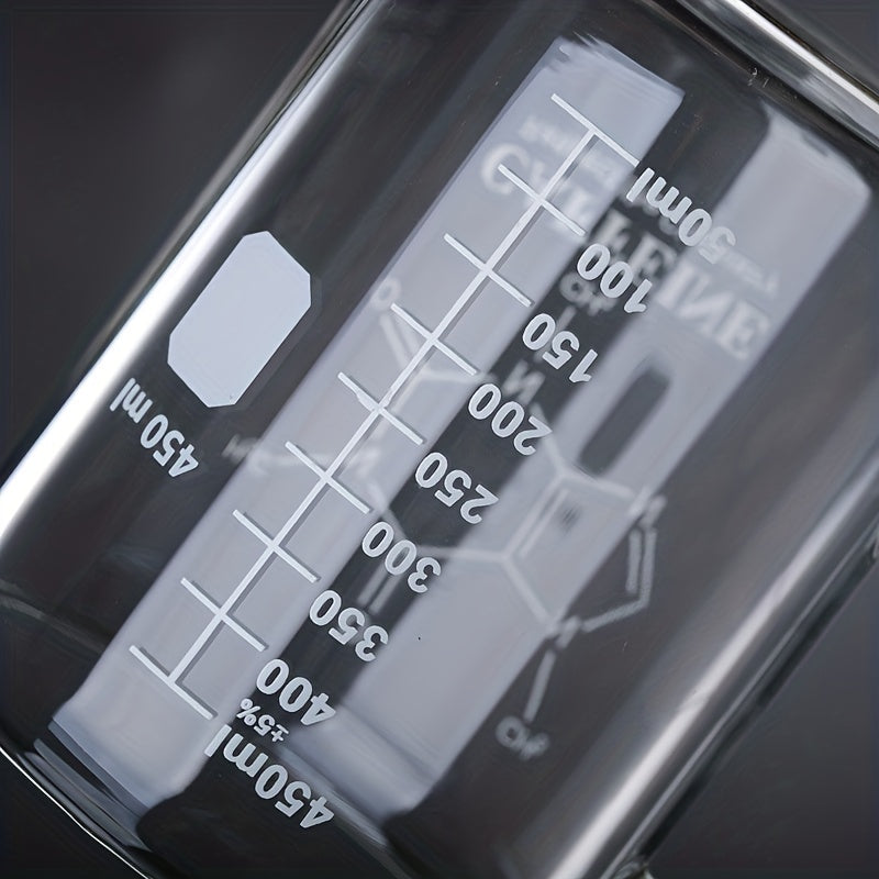1pc, Large Heat-Resistant Borosilicate Glass Coffee Mug with Measurement Marks - Perfect for Summer Drinks, Teacher Appreciation Gifts, and Everyday Use - 15.22oz Capacity, Durable, and Dishwasher Safe
