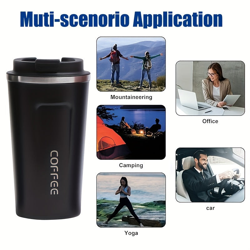 304 Stainless Steel Double-Layer Vacuum Insulated Coffee Mug With Leak-Proof Lid - Perfect For Restaurant/ Hotel/ Commercial, And Outdoor Use! Eid Al-Adha Mubarak