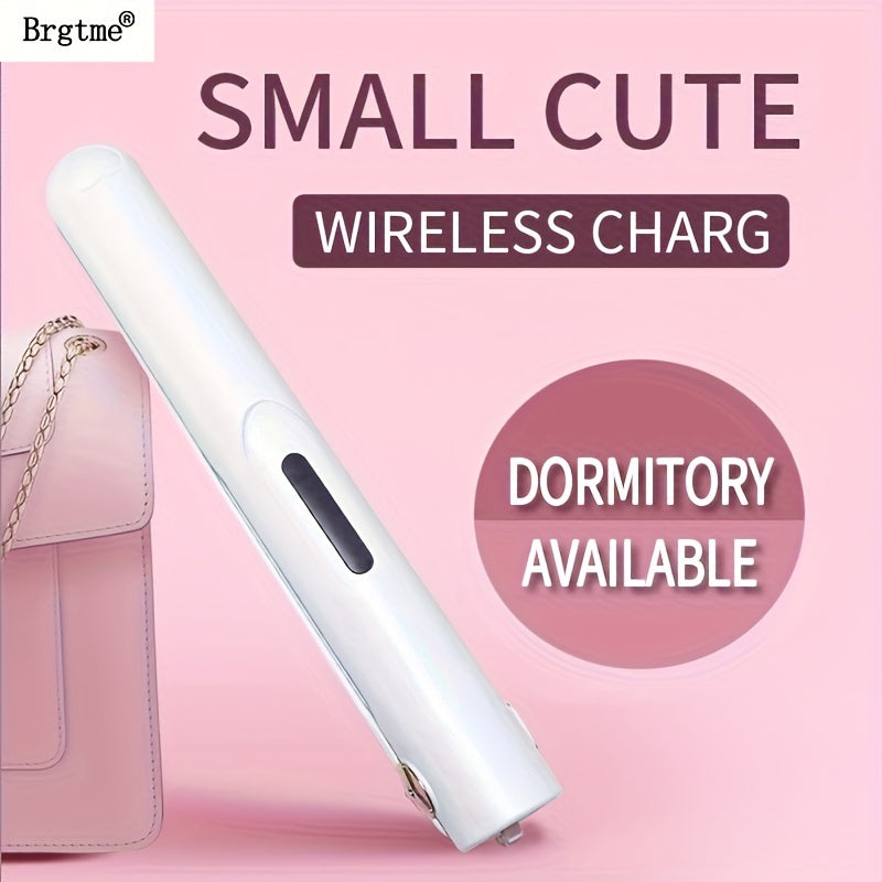 2-in-1 Wireless Mini Portable USB Hair Straightener Curling Iron - Intelligent Temperature Control, Anti-Scalding, Anion Care Hair, Large-Capacity Lithium Battery for Long-Lasting Life, Portable Charger for Travel and Party -
