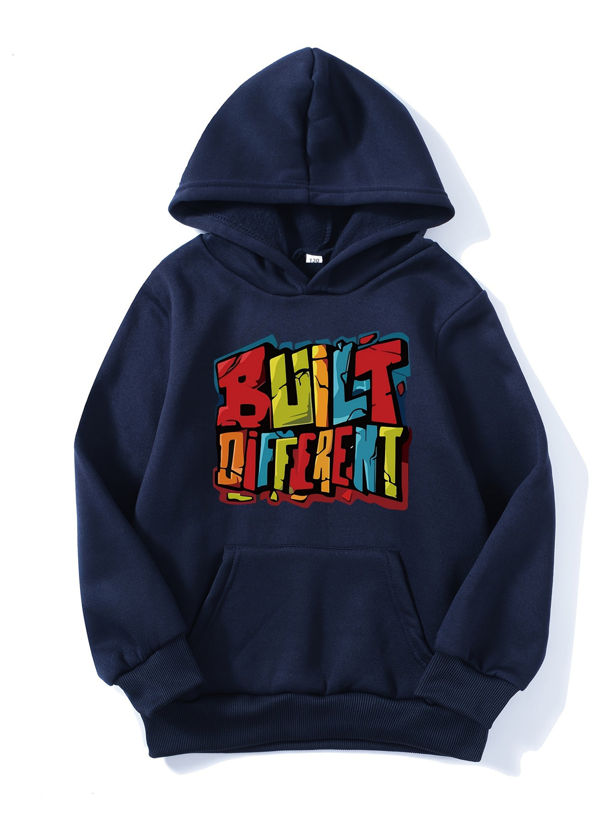 3pcs KING & BUILT DIFFERENT & Astronaut Print Boys Warm Fleece Hoodies, Long Sleeve Sweatshirt Top, Trendy Style, Boys Clothes For Spring Fall Winter