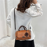 Women'S Boston Handbag with Flower Pendant, Solid Color Zippered Satchel, Polyester Lined, Painted Edges, Messenger Bag for Occasions