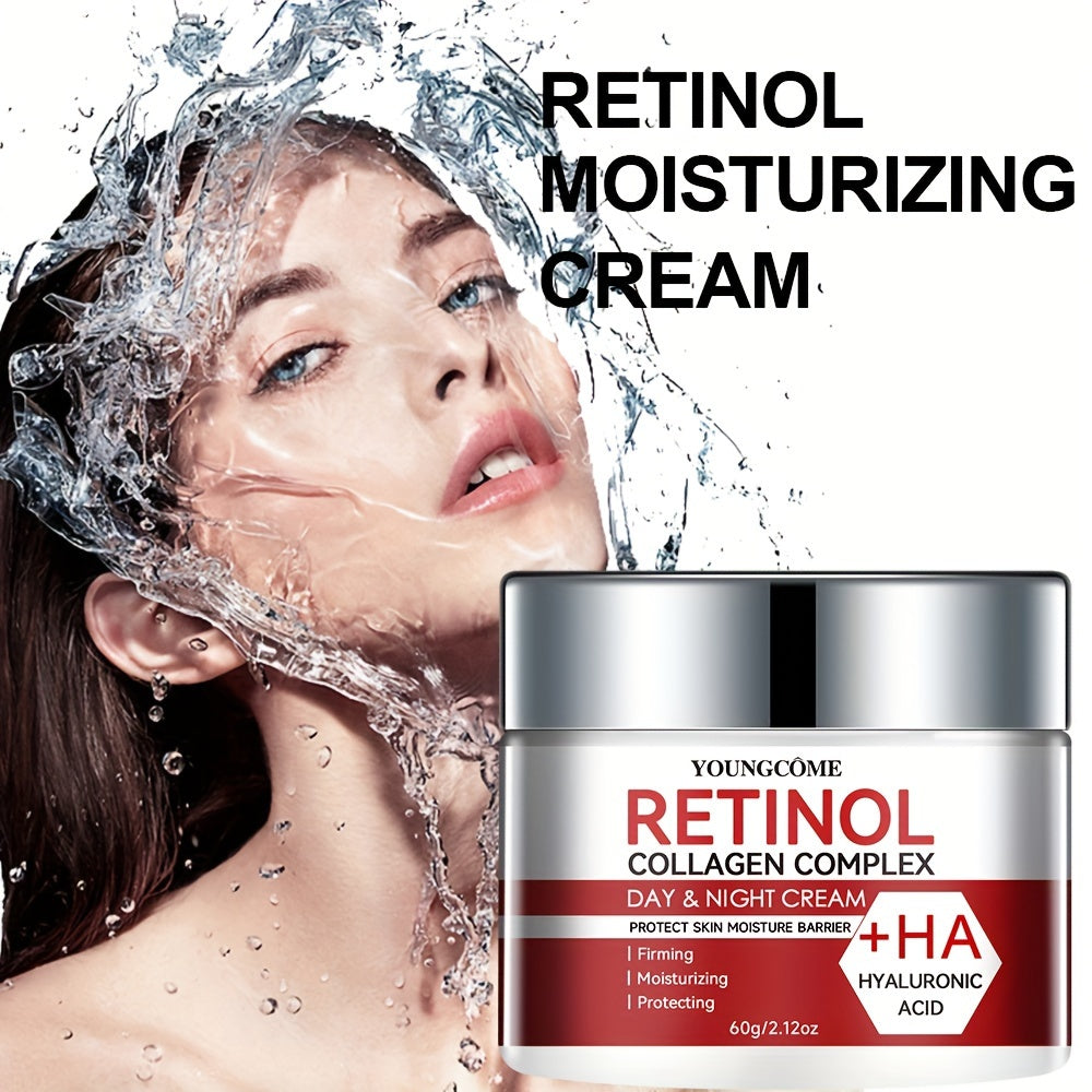 Retinol & Collagen Hydrating Cream - 60g | Deep Moisture for Dry, Rough Skin | Makes Skin Silky & Radiant | Hypoallergenic with Glycerin, Vitamin E & Hyaluronic Acid