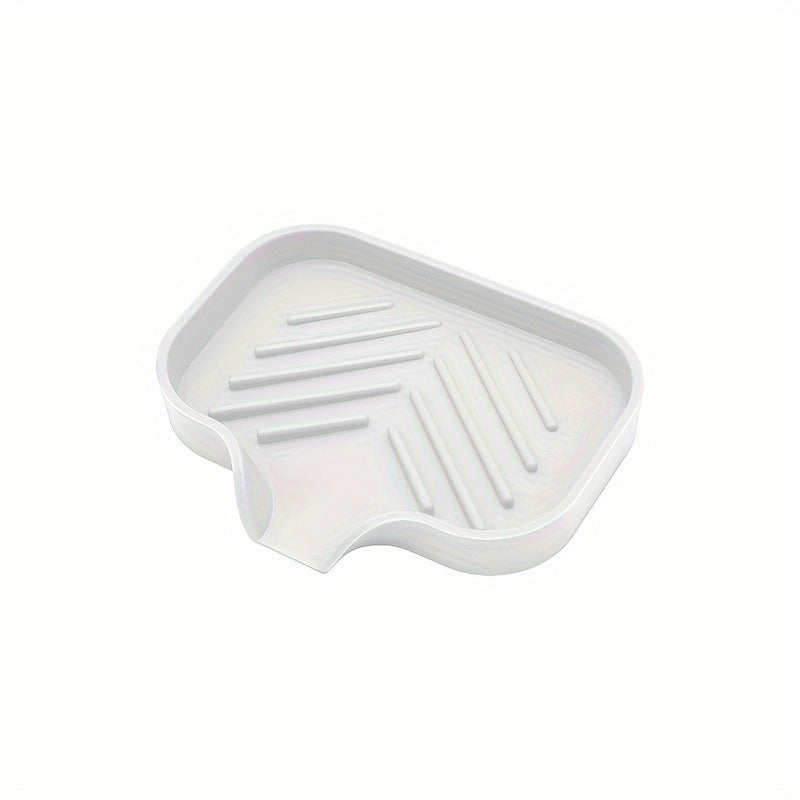 Silicone Kitchen Sink Organizer - Soap Dish Holder With Drain Tip, Countertop Scrubber Pad For Sponges & Brushes, Home Bathroom Essentials
