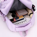 Sanrio Hello Kitty Backpack with 2 Free Hairpins - Large Capacity Laptop Backpack, Lightweight School Bag with Adjustable Straps & Zipper Closure, Cute Purple Plaid & Hello Kitty Prints, Gift for Girls, Birthday, Sanrio Fans
