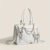 Gothic Butterfly Deco Tote Bag, Y2K Punk Crossbody Bag, Funky Shoulder Purse & Handbag For Girls
