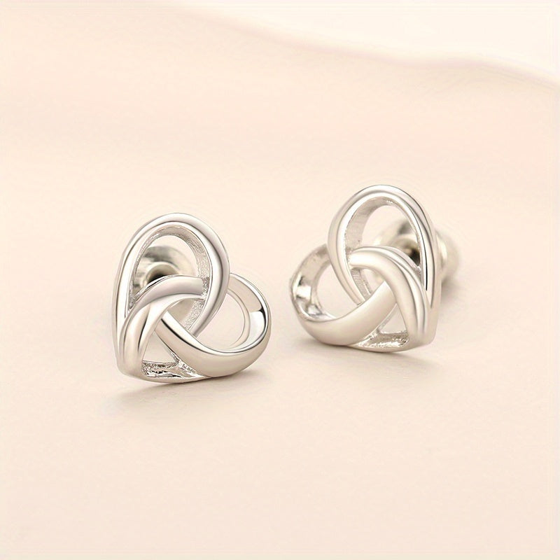 Celtic Heart Knot Earrings for Women Mini Small Stud Earrings Daily Casual Simple Accessories