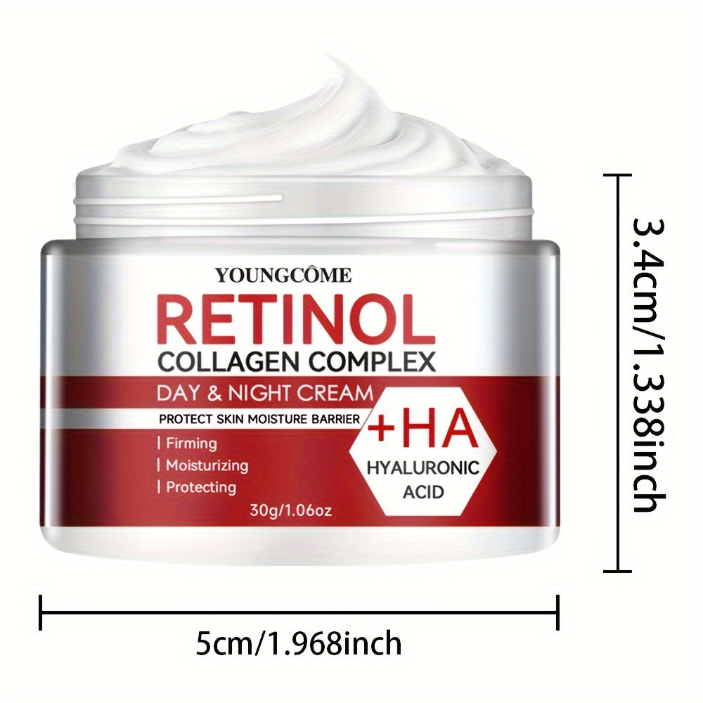 Retinol & Collagen Hydrating Cream - 60g | Deep Moisture for Dry, Rough Skin | Makes Skin Silky & Radiant | Hypoallergenic with Glycerin, Vitamin E & Hyaluronic Acid