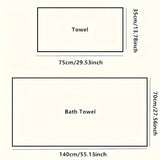 4pcs Luxury Lace Embroidered Towel Set - Ultra-Soft, Quick-Dry Microfiber, Durable & Decorative - Hotel-Grade Bath Linen for Home - Includes 2 Bath Towels & 2 Hand Towels, Premium Bathroom Essentials