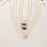 Irregular Crystal Stone Necklace Exquisite Colorful Pendant Neck Jewelry Lucky Protection Jewelry Gift