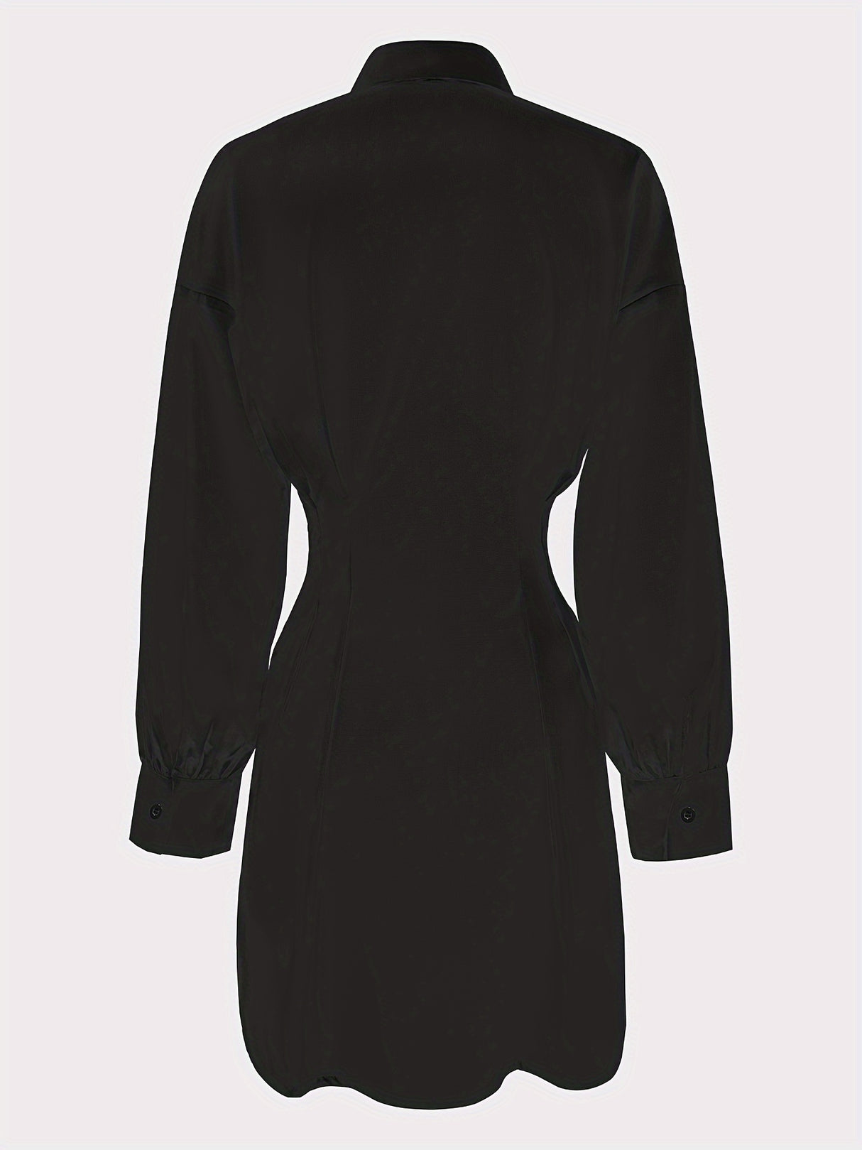Chic Pleated Slim-Fit Blouse - Essential Long Sleeve Top for Women, Perfect for Spring & Fall