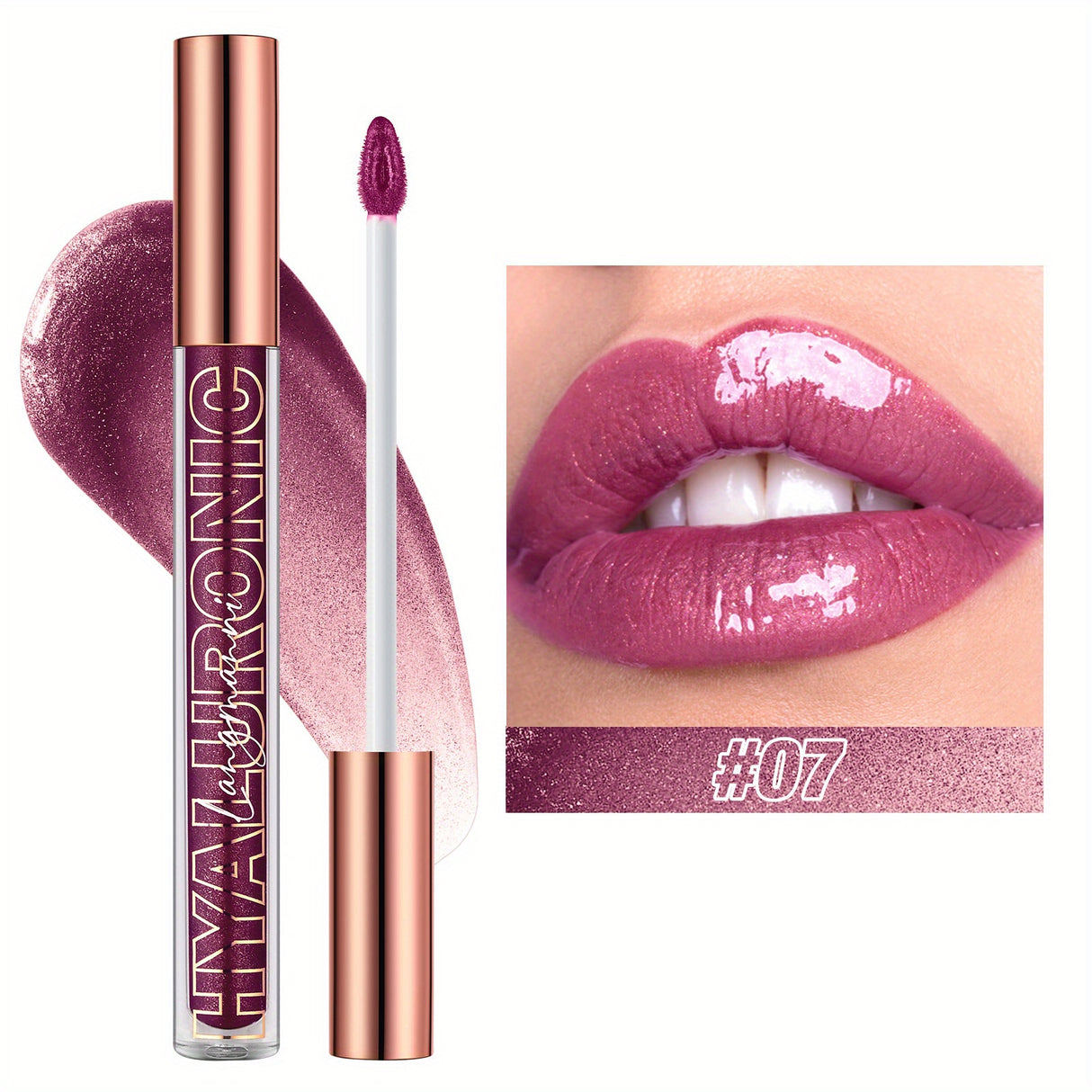 Eight Colors Hyaluronic Acid Moisturizing Lip Glaze Glitter Gloss - Non-Stick, Hydrating, Natural Nude Makeup - Perfect Valentine's Day Gifts, Music Festival Essentials, Long-Lasting, Cruelty-Free, Paraben-Free