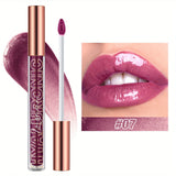 Eight Colors Hyaluronic Acid Moisturizing Lip Glaze Glitter Gloss - Non-Stick, Hydrating, Natural Nude Makeup - Perfect Valentine's Day Gifts, Music Festival Essentials, Long-Lasting, Cruelty-Free, Paraben-Free