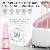 Pink Water Flosser And Electric Toothbrush, 6 Jet Tips & 8 Brush Heads, Usb Chargeable, Best Christmas Gift