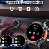 Military Smart Watch For Men Answer/Make Call, Outdoor Waterproof Tactical Sports Smartwatch With LED Flashlight Compass, Sleep Monitor Fitness Tracker Watches For IP Android Phone