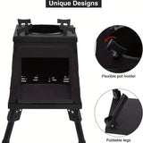 Wood Burning Camp Stove, Portable Cast Iron Wood Stove For Outdoor Hiking Picnic BBQ Travel, Black